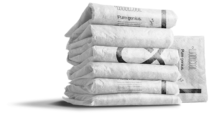 Woolcool packaging: complete recycled solution for perishable shipments +2° to +8° C.