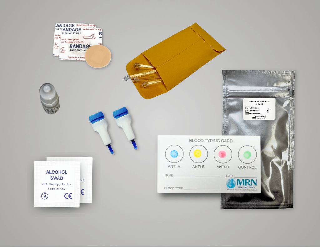 MDXM0007 MRNDx Blood Typing Kit: 2 Pack (4 Spot)