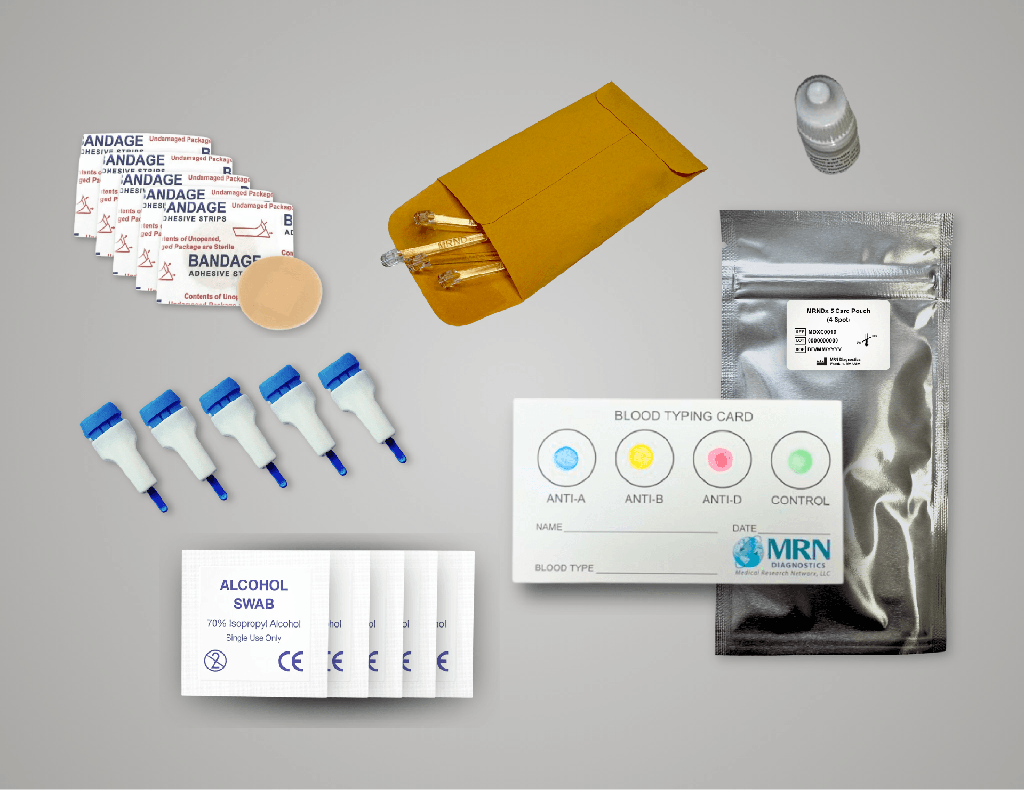 MDXM0008 MRNDx Blood Typing Kit: 5 Pack (4 Spot)